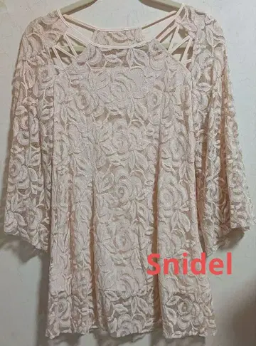 Snidel 전체 레이스 복숭아색 (연한 핑크) 미니 원피스 미사용