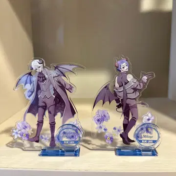 블루 록 파보테리아 아크릴 스탠드 플라워 무늬 나기 레이오 세트