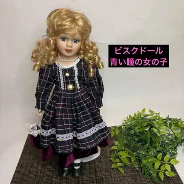 클래식 인형 비스크 인형 금발의 여아