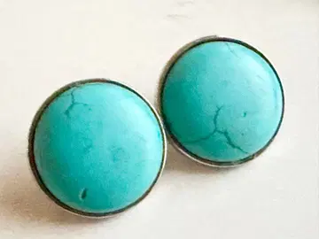 빈티지 이어링 터키석 블루 컬러 존재감 있는