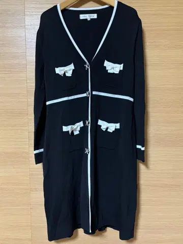 Super Beauty 원피스형 롱 가디건 블랙 사이즈 40