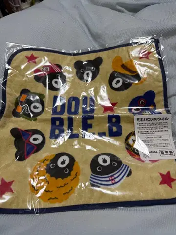 미키하우스 DOUBLE.B 캐릭터 타월 베이지 네이비