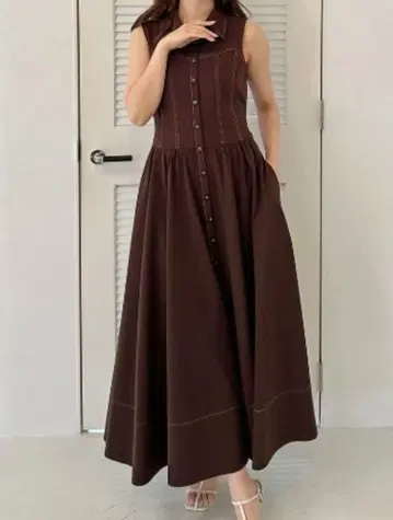 SNIDELl Sustainable 코르셋 디테일 셔츠 원피스