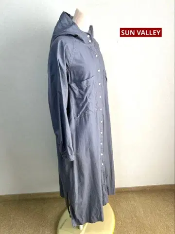 SUN VALLEY 제품 염색 옥스 셔츠 후디 원피스 그레이
