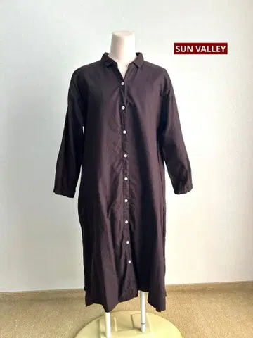 SUN VALLEY 긴팔 스키퍼 프론트 오픈 원피스