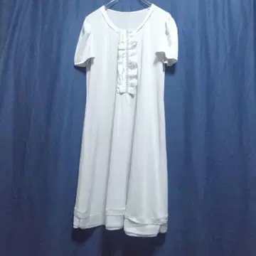 히로코비스 무릎 기장 원피스 반팔 프릴