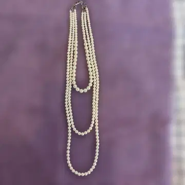 진주풍 3연 목걸이