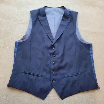 170cm 카라 부착 수트 베스트 포멀 베스트 네이비 컬러