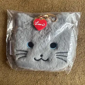 스타벅스 고양이 얼굴 파우치 그레이