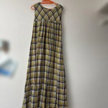 soulberry 체크 무늬 슬리브리스 롱 원피스