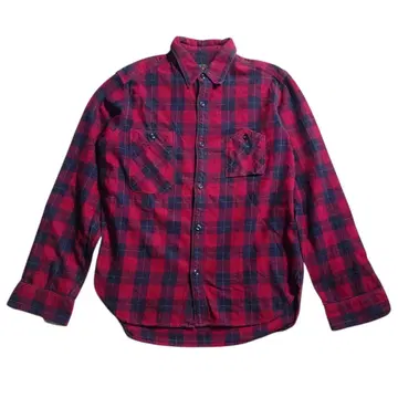 BEAMS PLUS 워크 셔츠 체크 코튼 산포켓 3본 스티치