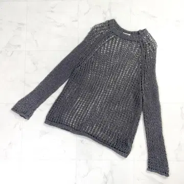 페세리코 메쉬 니트 스웨터 알파카 시스루 그레이 40*MD349