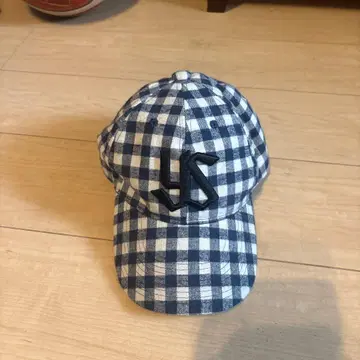 체크 무늬 야구 모자 야쿠르트 스왈로스