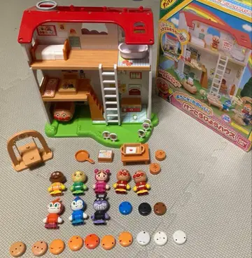 호빵맨 타운 시리즈 호빵맨 하우스 인형 포함 데굴데굴 빵 공장