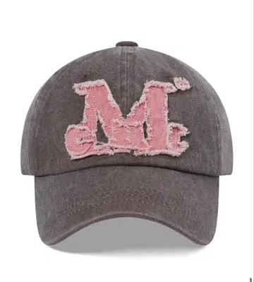 새상품 무센토 캡 빈티지 워시드 초코 핑크 로고