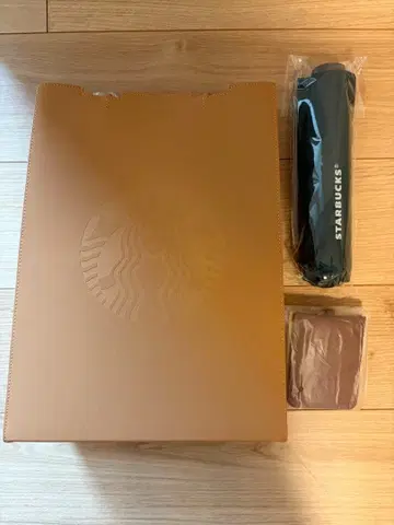 스벅 커스터마이즈 저니 가죽 토트백, 우산, 패스 케이스 3종 세트