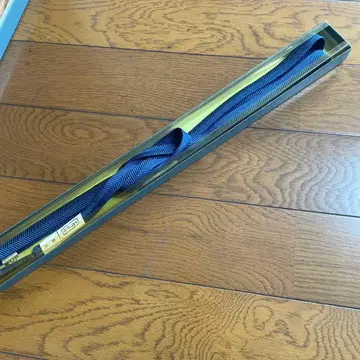 네이비 헤링본 허리띠 미사용 새상품 긴 길이 순수 실크