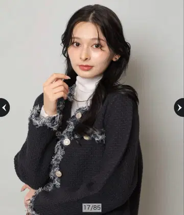 Apuweiser-riche MIX 블레이드 니트 자켓 네이비 2