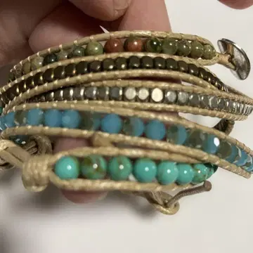 터콰이즈 비즈 랩 팔찌 5연 미사용