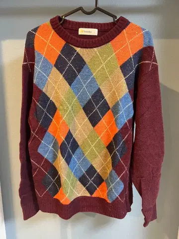 GoldenBear 아가일 무늬 니트 스웨터 L