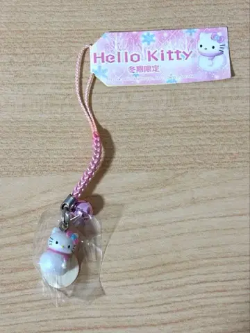 지역 한정 키티 겨울 눈사람 족자 스트랩