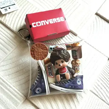 가챠 파우치 CONVERSE & 몽치치 미니어처 키링 (박스 포함)