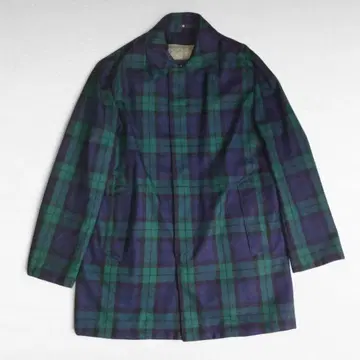 victorinox 울 타탄 체크 스텐 칼라 코트 M