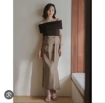 [택 포함 새상품] anuans 더블 버튼 펜슬 스커트 아뉴앙스