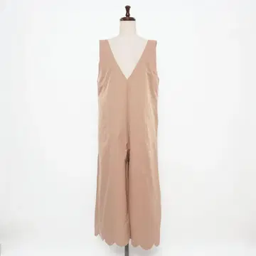 새상품급 안미누 올인원 살로펫 스캘럽 밑단 베이지F*MD892