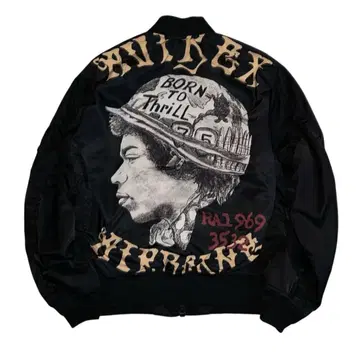 AVIDEX MA-1 백 프린트 플라이트 자켓 블랙