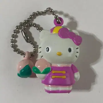 산리오 헬로키티 차이나 드레스 복숭아 키링