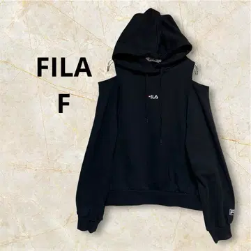 FILA 휠라 후드 부착 상의 후드티 블랙 F 사이즈 로고