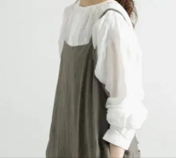 kagure 카구레 라미 노카라 셔츠 개더 화이트