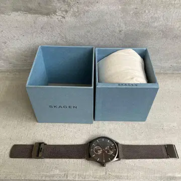 SKAGEN 쿼츠 손목시계 다크 그레이 메쉬 밴딩