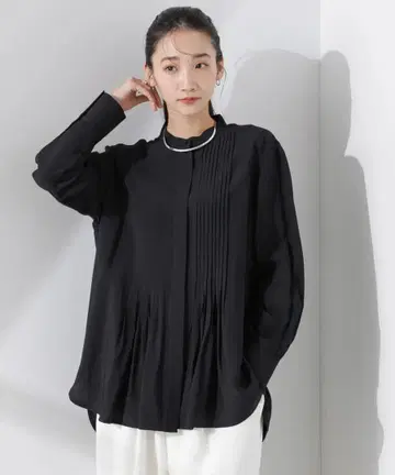 NANO universe 핀턱 셔츠 블라우스 미사용 새상품 블랙