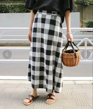 SLOBE IENA 슬로브 이에나 린넨 혼방 깅엄 체크 스커트