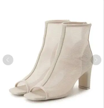 SNIDEL 화이트 오픈토 메쉬 부츠