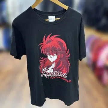 유유백서 쿠라마 프린트T셔츠 블랙 LL