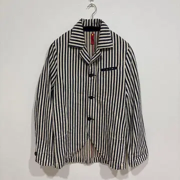 야마타마 스트라이프 패턴 히코리 자켓