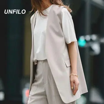 2024 SS 앙피로 노카라 베스트 미들 기장 베스트 워셔블