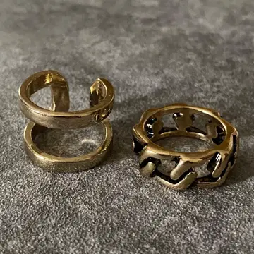 멕시칸 주얼리 골드 핑키링 시그넷 반지 빈티지