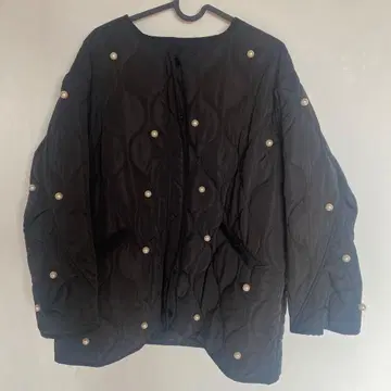 오버 사이즈 퀼팅 자켓 블랙