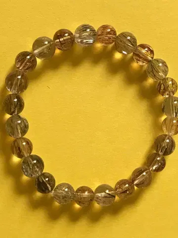 슈퍼세븐 약 8mm 구슬 팔찌 손목 둘레 약 16cm