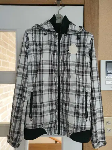 23구 SPORT 후드 부착 체크 블루종 II L 사이즈