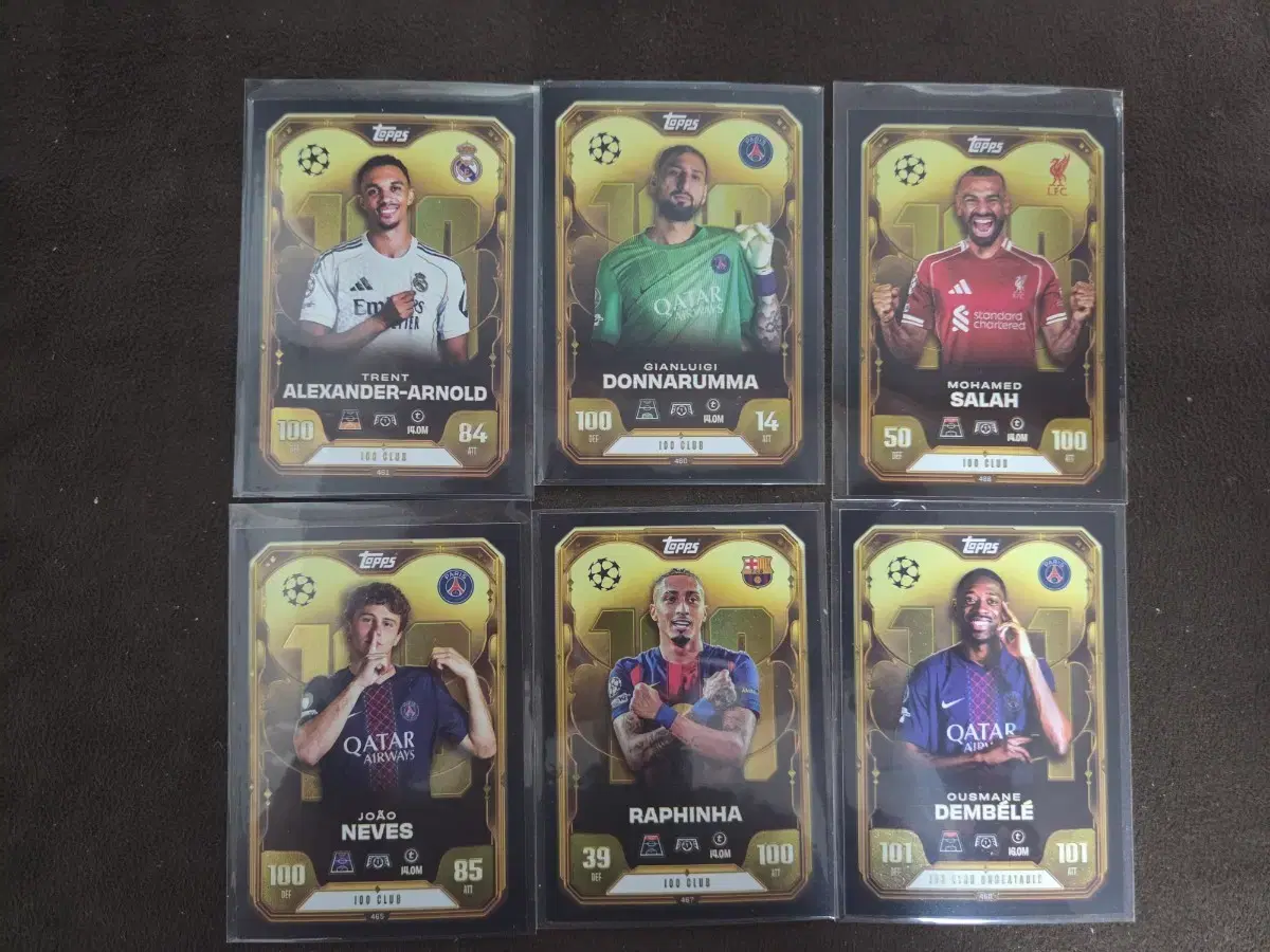 Topps 축구 카드 살라외 5명