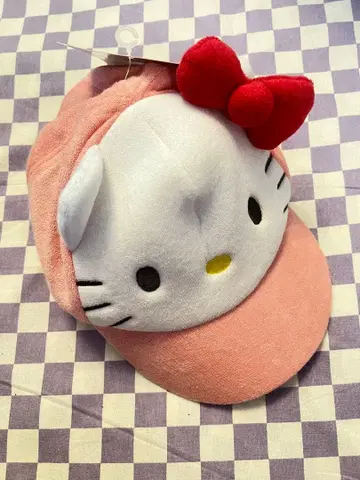 헬로키티 모자 캡 핑크 미사용 새상품 타월 원단