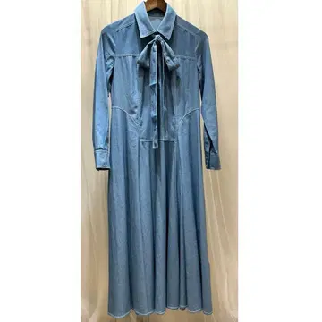 [ Diagram ] 셔츠 플레어 원피스/36/블루