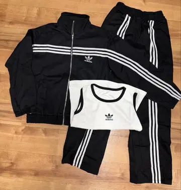 adidas 데님 셋업 블랙/화이트 3선 라인