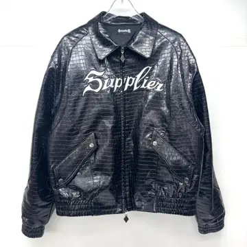 Supplier 크로커다일풍 페이크 레더 자켓 M 블랙 블루종