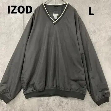 아이조드 나일론 풀오버 블랙 V넥 L 스포츠 웨어 [ 9467 ]